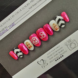 Barbie Round Press-On Nails | Medium Size | Classic Pink Glam