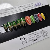 Pharrell Fashion Show Camo Press-On Nails (Medium, Oval) – Ready to Ship & One of a Kind