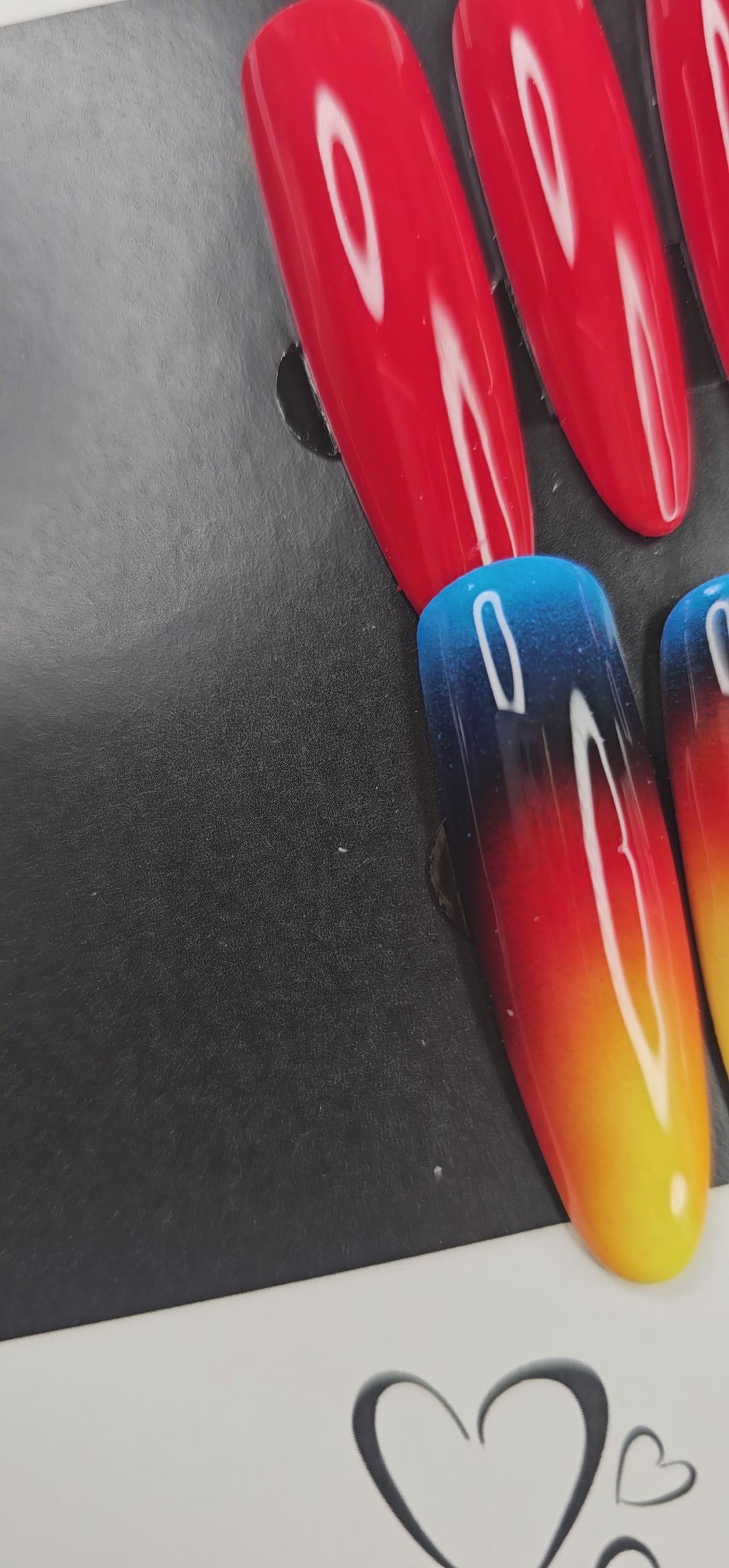 Blazing Heat" XL Oval Press-On Nails – Medium Size 🔥🔥
