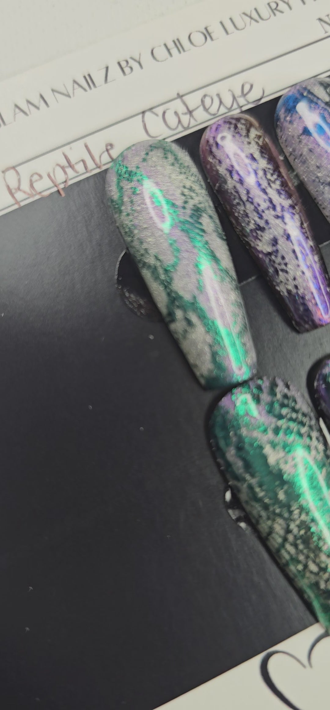 Chrome Reptile – One-of-a-Kind Press-On Nails (Small Ballerina)