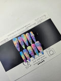 Neon Cross | Long Stiletto Press On Nails | Bold Neon Airbrush | 3D Cross Details | Handmade