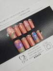 Bloom Luxe - Airbrushed Spring Floral Press-On Nails with Crystals (Medium Square) | Glam Nailz By Chloe