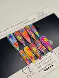 Neon Star Chaos — Luxury Press On Nails