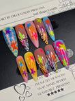 Neon Star Chaos — Luxury Press On Nails