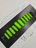 Neon Surge - Airbrushed Green Ombre Press-On Nails (Medium Square) | Glam Nailz By Chloe