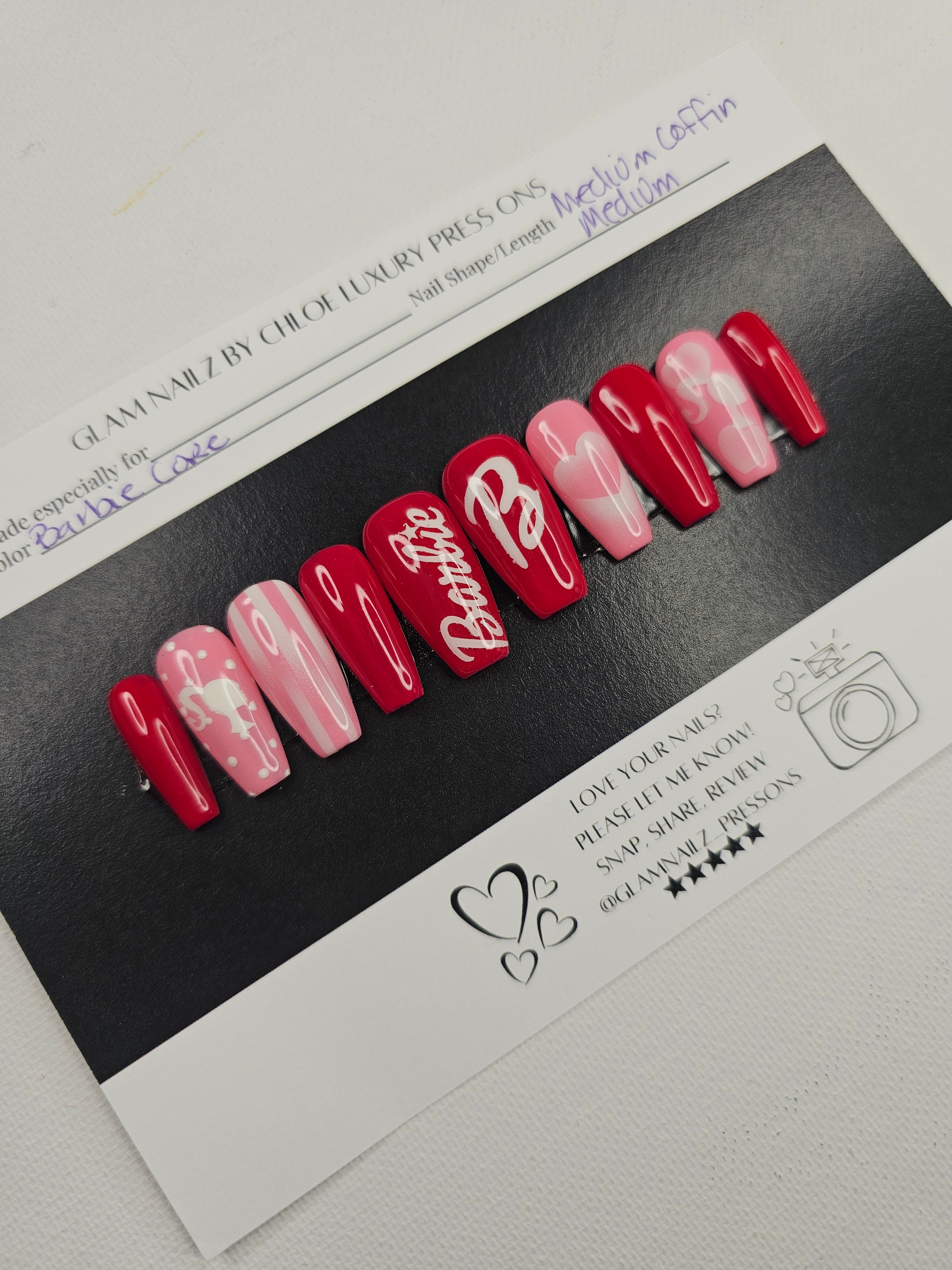 Barbie Coffin Medium Press-On Nails – Ready to Ship