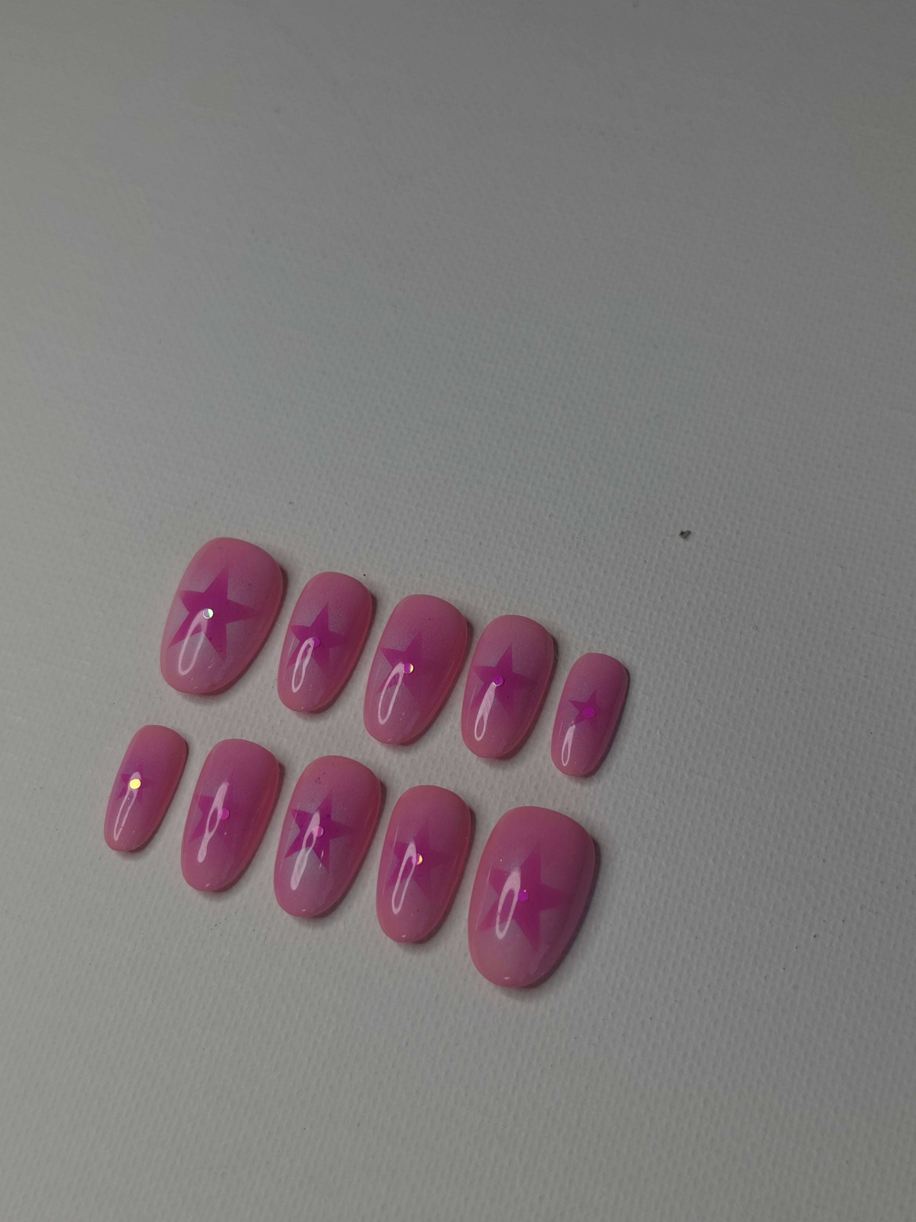 Star Girl" Aura Airbrush Press On Nails | Après Medium Round