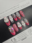 Puppy Glam - 3D Poodle, Plaid & Crystal Press-On Nails (Medium) | Glam Nailz By Chloe