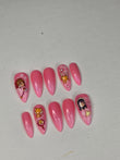 Sakura Magic" Cardcaptor Anime Press On Nails | Après Medium Stiletto