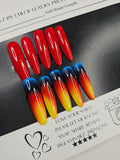Blazing Heat" XL Oval Press-On Nails – Medium Size 🔥🔥