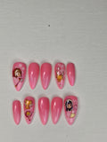 Sakura Magic" Cardcaptor Anime Press On Nails | Après Medium Stiletto